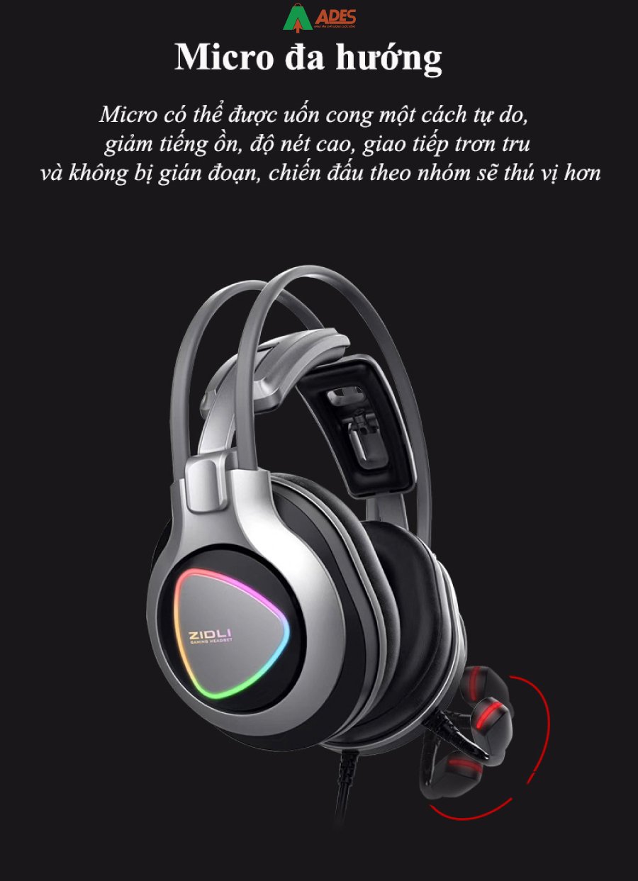 Tai Nghe Gaming Over-Ear Zidli ZH A10 (7.1) chat luong